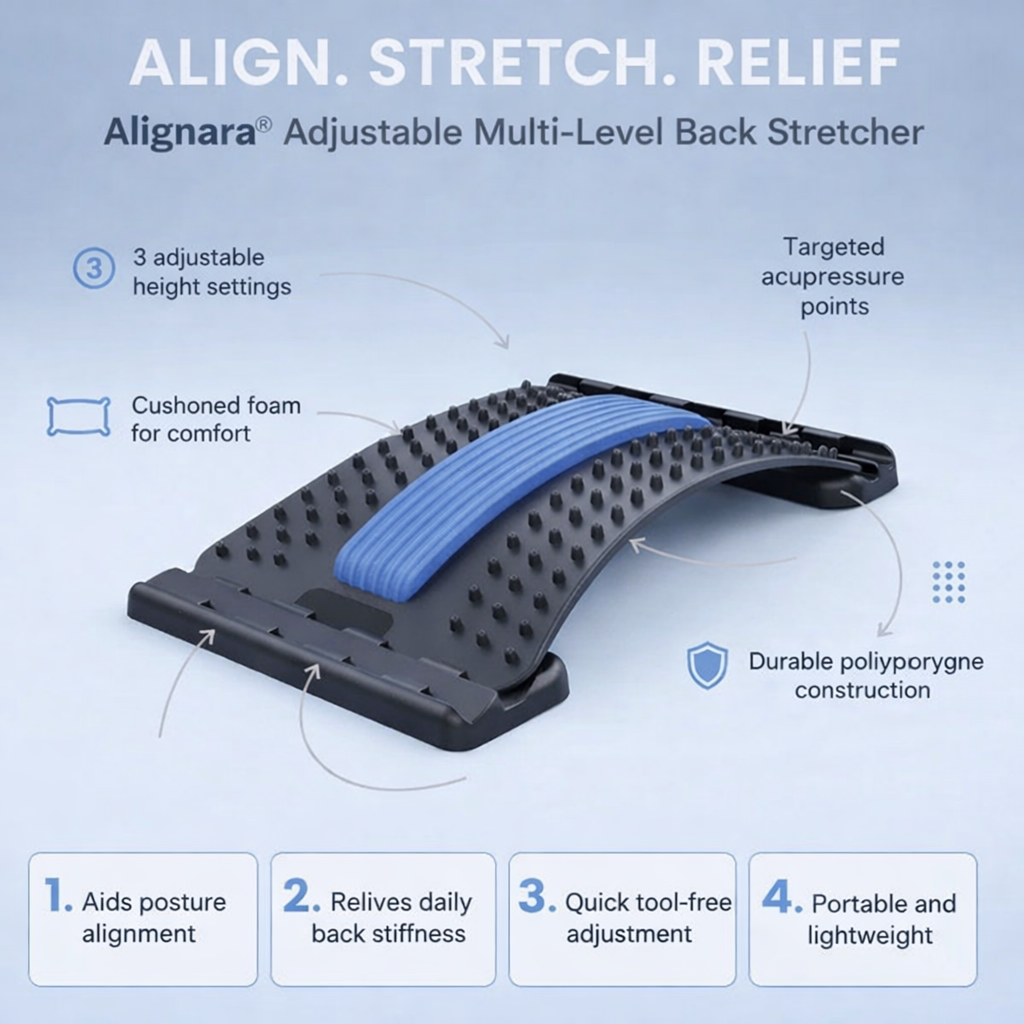 Alignara® Adjustable Multi-Level Back Stretcher